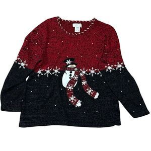 Mandal Bay snowman embellished Christmas sweater XXL